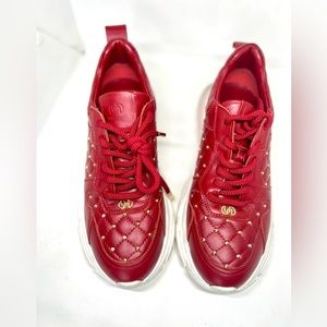 UTERQUE💥SOLD OUT💥Women’s Red Cowhide Leather Sneakers Size 7.5